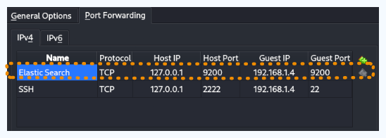 VirtualBox Port Forwarding Settings