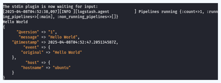 Logstash STDIN Test
